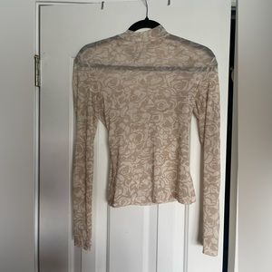 Mesh mock neck